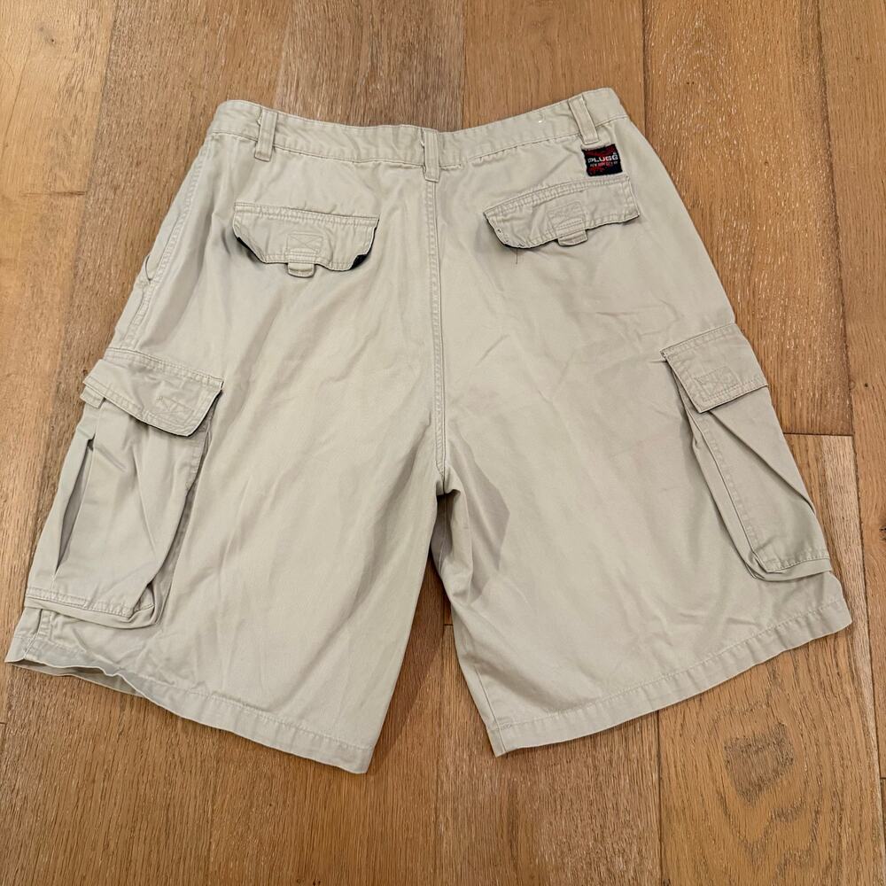 Plugg NYC Cream Khaki Baggy Cargo Shorts – Men’s Size 36